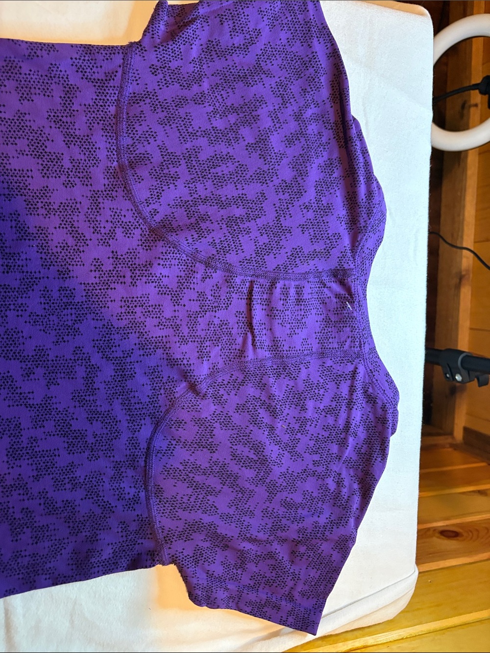 Athleta Purple Printed Short Sleeve Tee - Picture 3 of 4